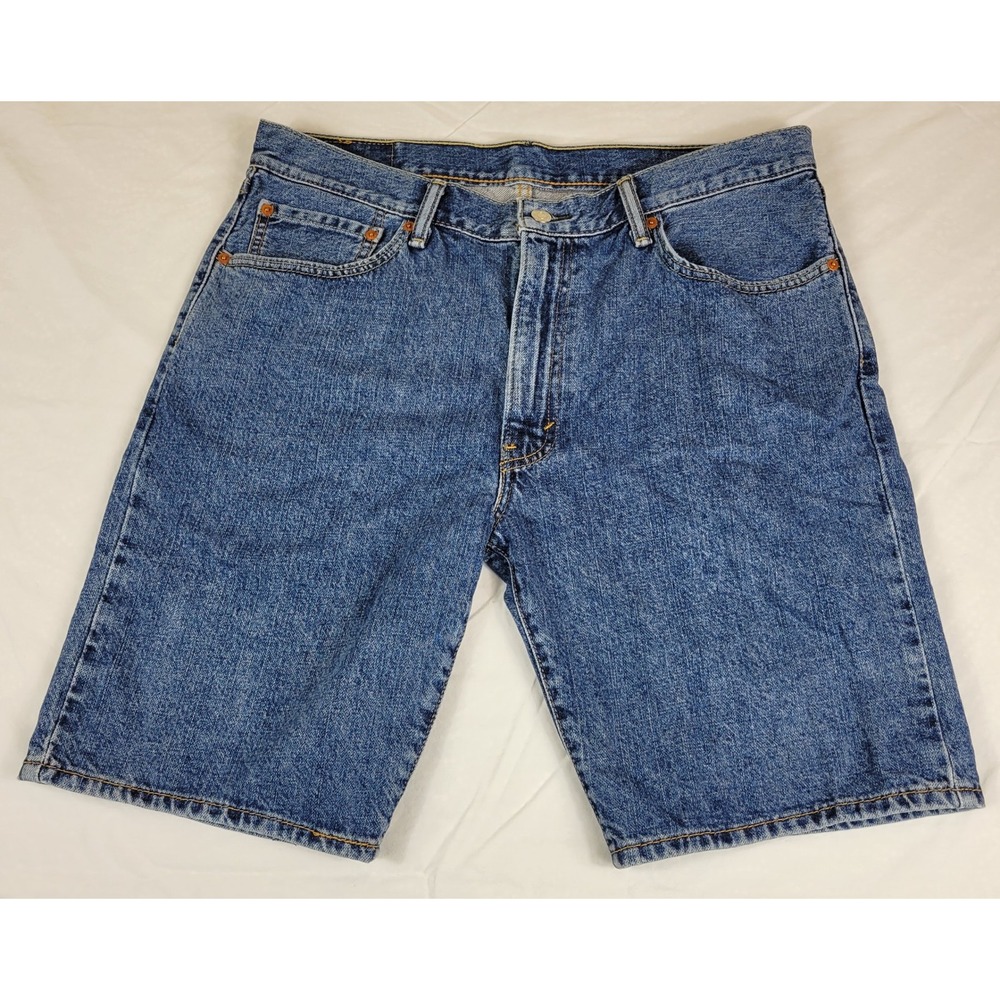 Levis 505 Regular Fit Denim Shorts Mens 36 Medium Wash Blue Cotton 34505-2111